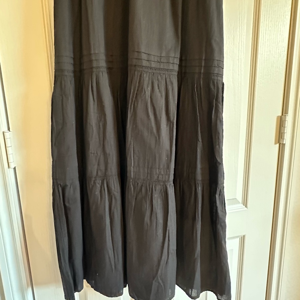 Pea in the Pod Black Maternity Linen Button-Down Dress - Picture 4 of 16